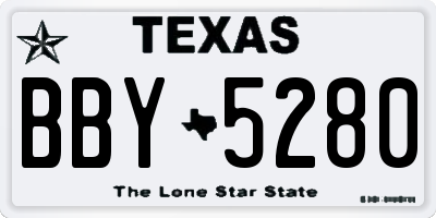 TX license plate BBY5280