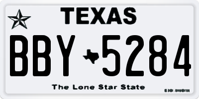 TX license plate BBY5284