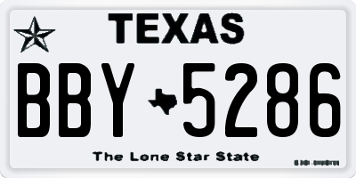 TX license plate BBY5286