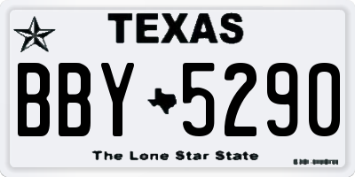 TX license plate BBY5290