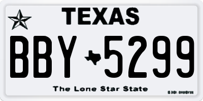 TX license plate BBY5299