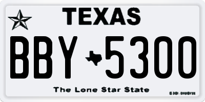 TX license plate BBY5300