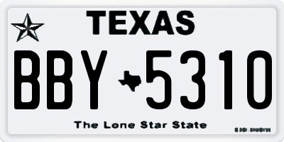 TX license plate BBY5310