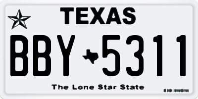 TX license plate BBY5311