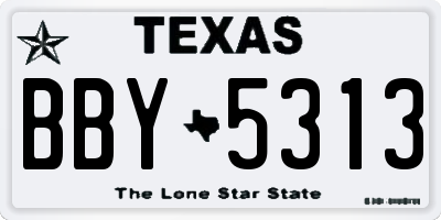 TX license plate BBY5313