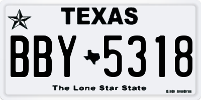 TX license plate BBY5318