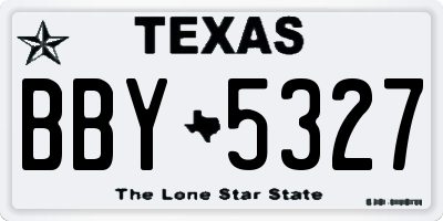 TX license plate BBY5327