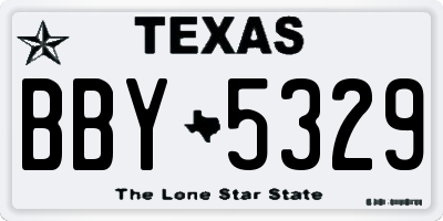 TX license plate BBY5329