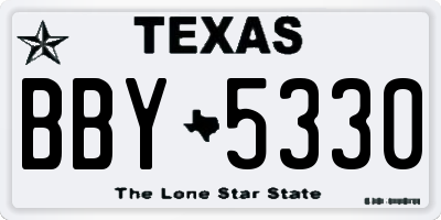TX license plate BBY5330