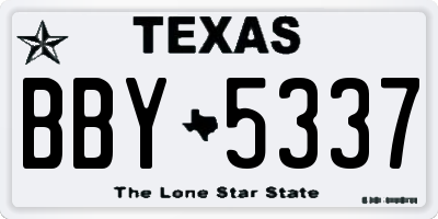 TX license plate BBY5337