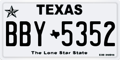 TX license plate BBY5352