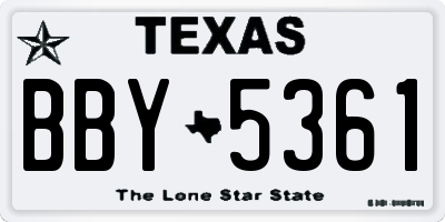 TX license plate BBY5361