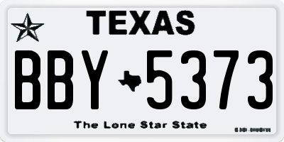 TX license plate BBY5373