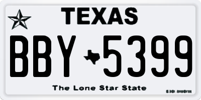 TX license plate BBY5399