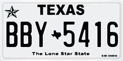 TX license plate BBY5416