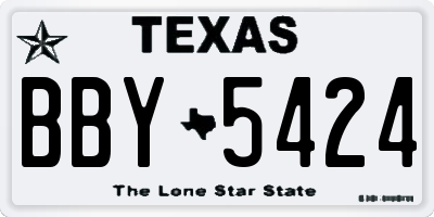 TX license plate BBY5424