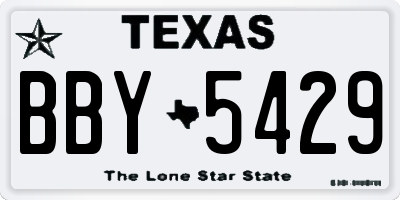 TX license plate BBY5429