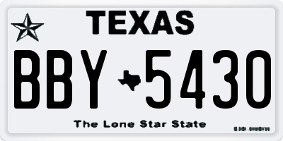 TX license plate BBY5430