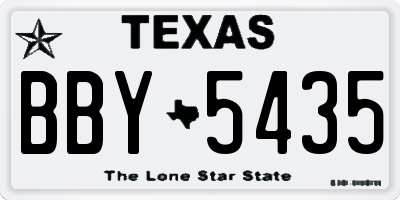 TX license plate BBY5435