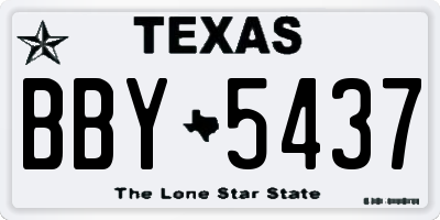 TX license plate BBY5437