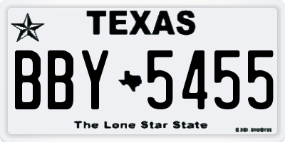 TX license plate BBY5455