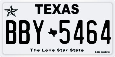 TX license plate BBY5464