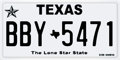 TX license plate BBY5471