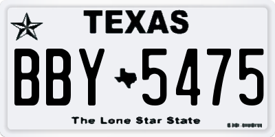 TX license plate BBY5475