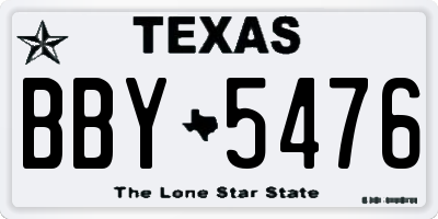 TX license plate BBY5476