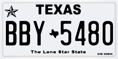 TX license plate BBY5480