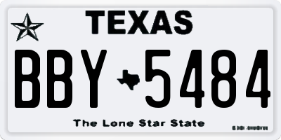 TX license plate BBY5484
