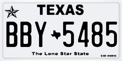 TX license plate BBY5485