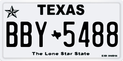 TX license plate BBY5488