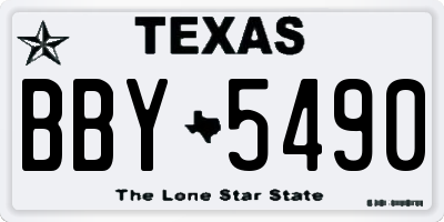 TX license plate BBY5490
