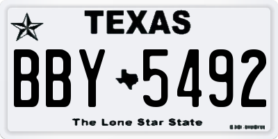 TX license plate BBY5492