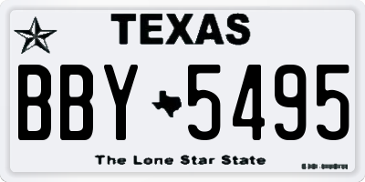 TX license plate BBY5495