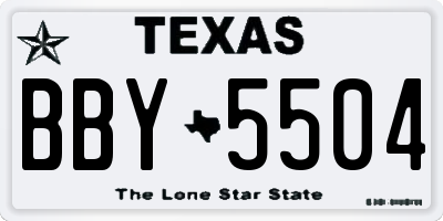 TX license plate BBY5504