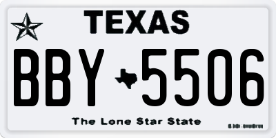 TX license plate BBY5506