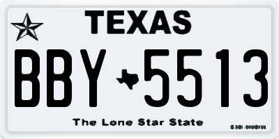 TX license plate BBY5513