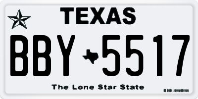 TX license plate BBY5517