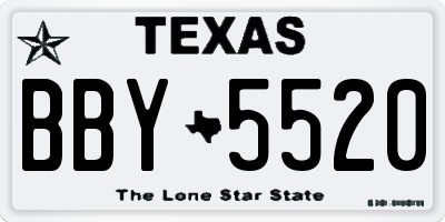 TX license plate BBY5520