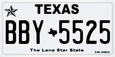 TX license plate BBY5525