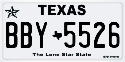 TX license plate BBY5526