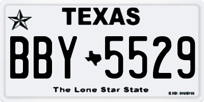 TX license plate BBY5529