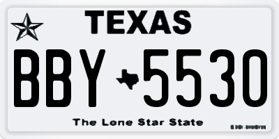 TX license plate BBY5530