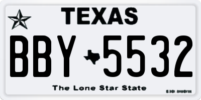 TX license plate BBY5532