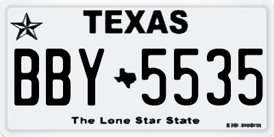 TX license plate BBY5535