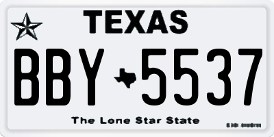 TX license plate BBY5537