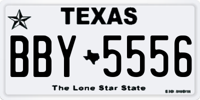 TX license plate BBY5556