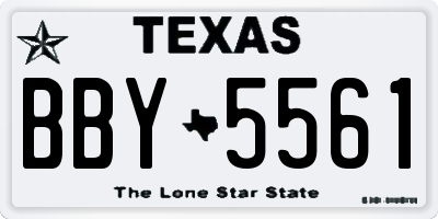 TX license plate BBY5561